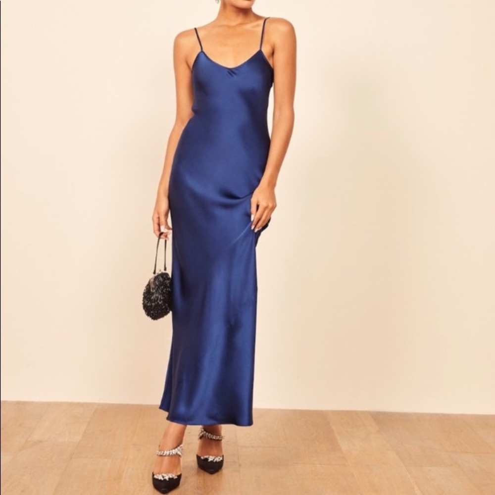 NEW Reformation Genevieve Silk Dress
